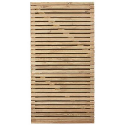6ft Contemporary Double Slatted Gate (1800 x 900mm) - Pressure Treated Green Timber