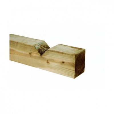 8ft 2 V Notched Contractor Fence Post (100x125x2400mm) - UC3 pressure Treated Green Timber