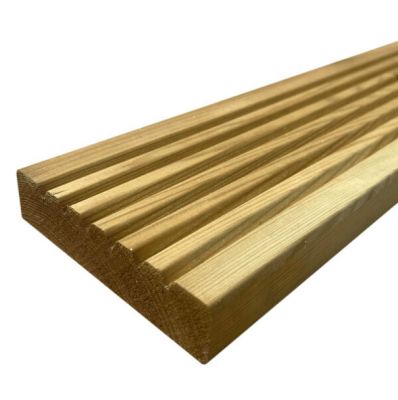 4.8m Oxford Decking Board (32 x 125mm) - Treated, Reversible Smooth & Grooved