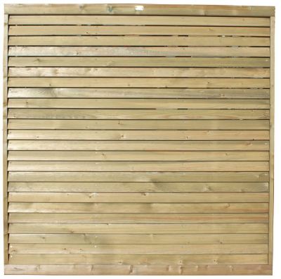 6ft Jacksons Louvre Fence Panel (1830 x 1830mm) - Pressure Treated Green Timber