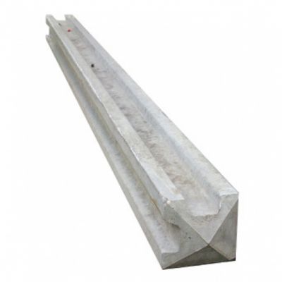 8ft Concrete Slotted Corner Pointed Top Fence Post (2440 x 125 x 125mm)