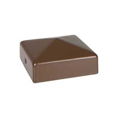 Sepia brown fence post cap and bracket